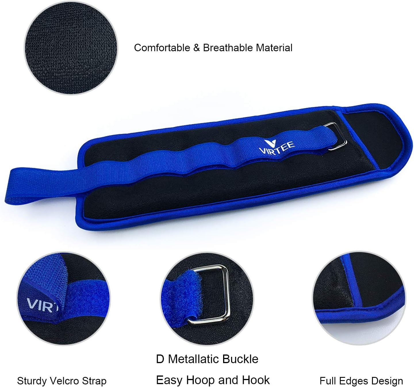 Ankle/Wrist Weights for Women, Men, Kids - Arm Leg Weights Set with Adjustable Strap - Running, Jogging, Gymnastic, Physical Therapy, Fitness - Choice of 1 lb 2 lbs 3 lbs 4 lbs 6 lbs 8 lbs 10 lbs - Image 5