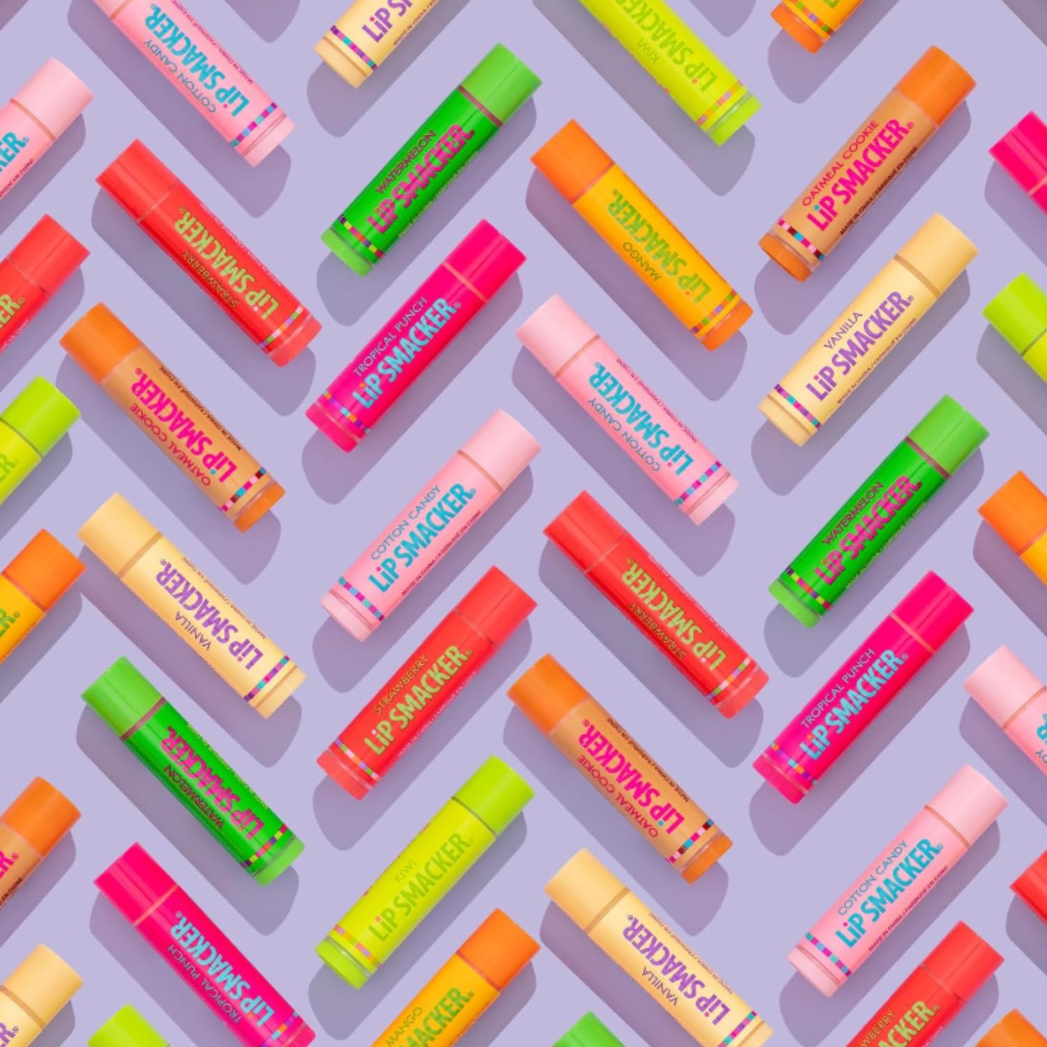 Lip Smacker Original & Best Holiday Flavored Lip Balm Party Pack, Oatmeal Cookie, Vanilla, Mango, Watermelon, Tropical Punch, Cotton Candy, Kiwi, Strawberry, Clear - Image 10