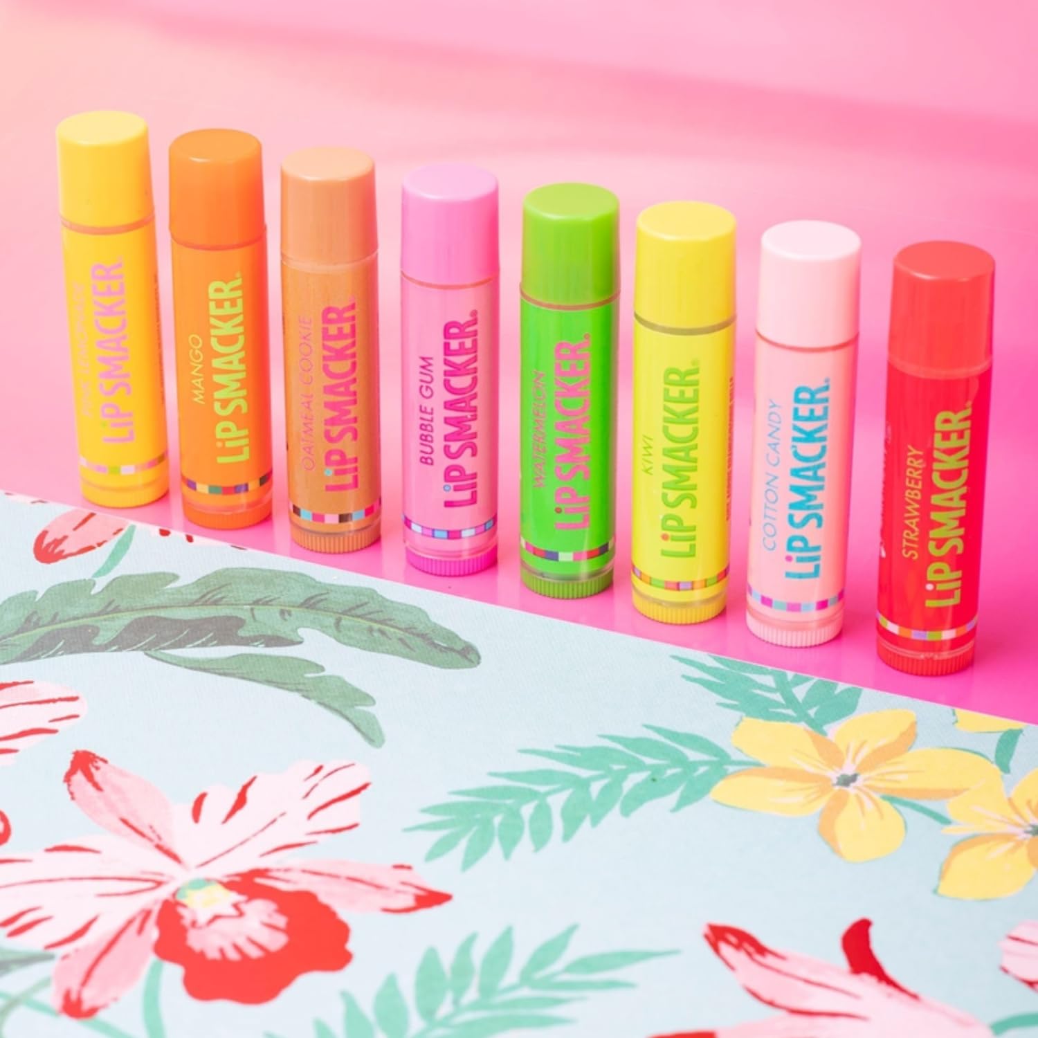 Lip Smacker Original & Best Holiday Flavored Lip Balm Party Pack, Oatmeal Cookie, Vanilla, Mango, Watermelon, Tropical Punch, Cotton Candy, Kiwi, Strawberry, Clear - Image 6