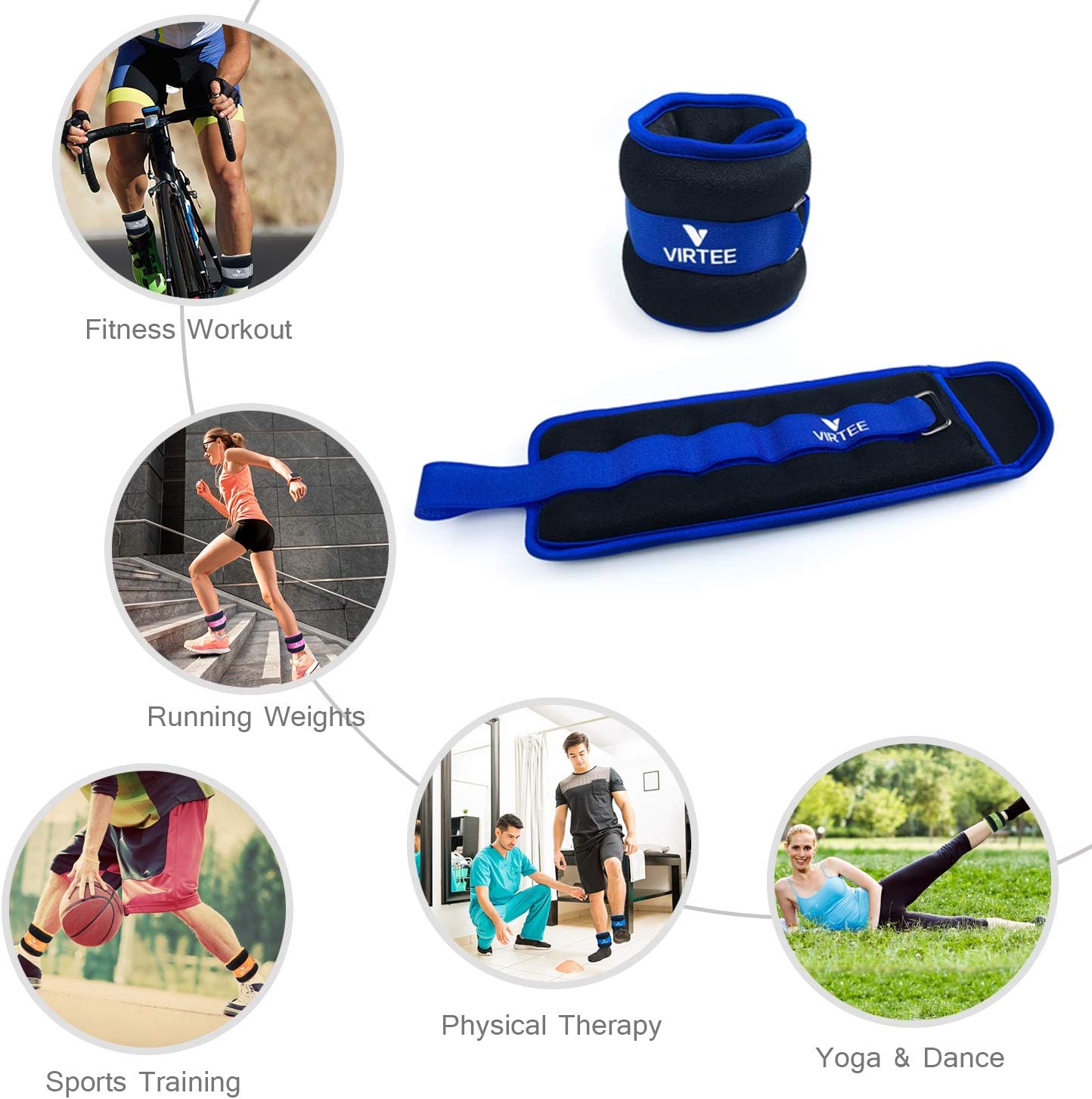 Ankle/Wrist Weights for Women, Men, Kids - Arm Leg Weights Set with Adjustable Strap - Running, Jogging, Gymnastic, Physical Therapy, Fitness - Choice of 1 lb 2 lbs 3 lbs 4 lbs 6 lbs 8 lbs 10 lbs - Image 4