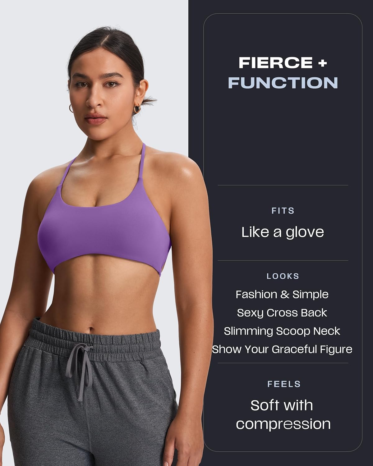 Aoxjox Women's Workout Sports Bras Fitness Ivy Low Impact Bra Yoga Crop Tank - Image 4