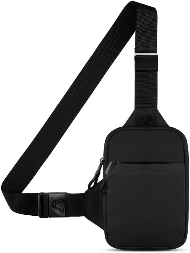 Simptech Mini Crossbody Sling Bag Chest Bag Dual Pocket Water Resistant Fanny Pack Running Phone Holder for Men Women Workout Travelling - Image 2