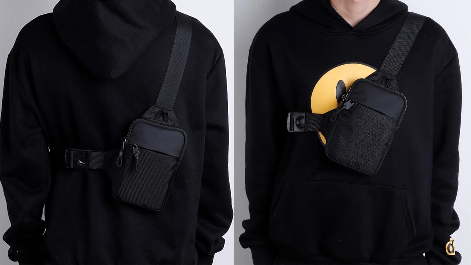 Simptech Mini Crossbody Sling Bag Chest Bag Dual Pocket Water Resistant Fanny Pack Running Phone Holder for Men Women Workout Travelling - Image 6