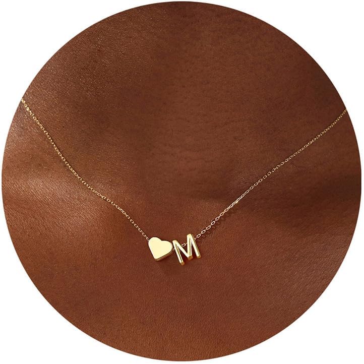 Turandoss Christmas Gifts for Grandkids - Dainty 18K Gold Plated Tiny Heart Initial A-Z Letter Pendant Necklace Stocking Stuffers for Teen Girls Jewelry - Image 2