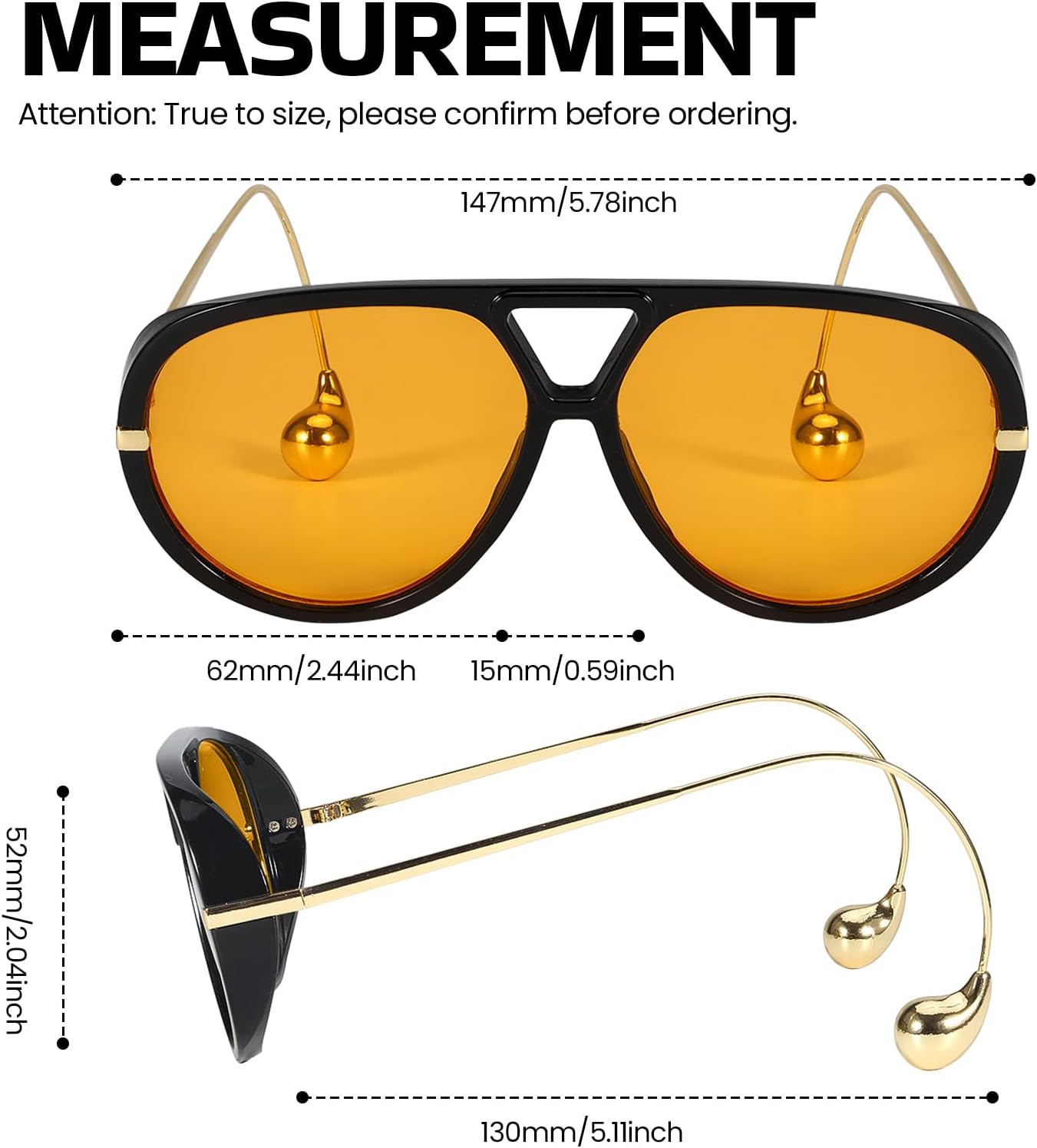 SODQW Oversized Aviator Sunglasses for Women With Earring Trendy Large Big XL Size 2025 Designer Ladies Shades - Image 6