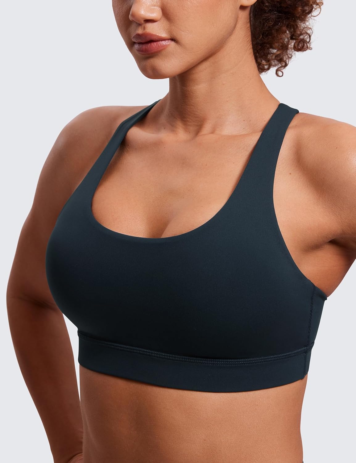 CRZ YOGA Naked Feeling Strappy Padded Sports Bras for Women - Fitness Workout Top Criss Cross Back Yoga Cami - Image 5