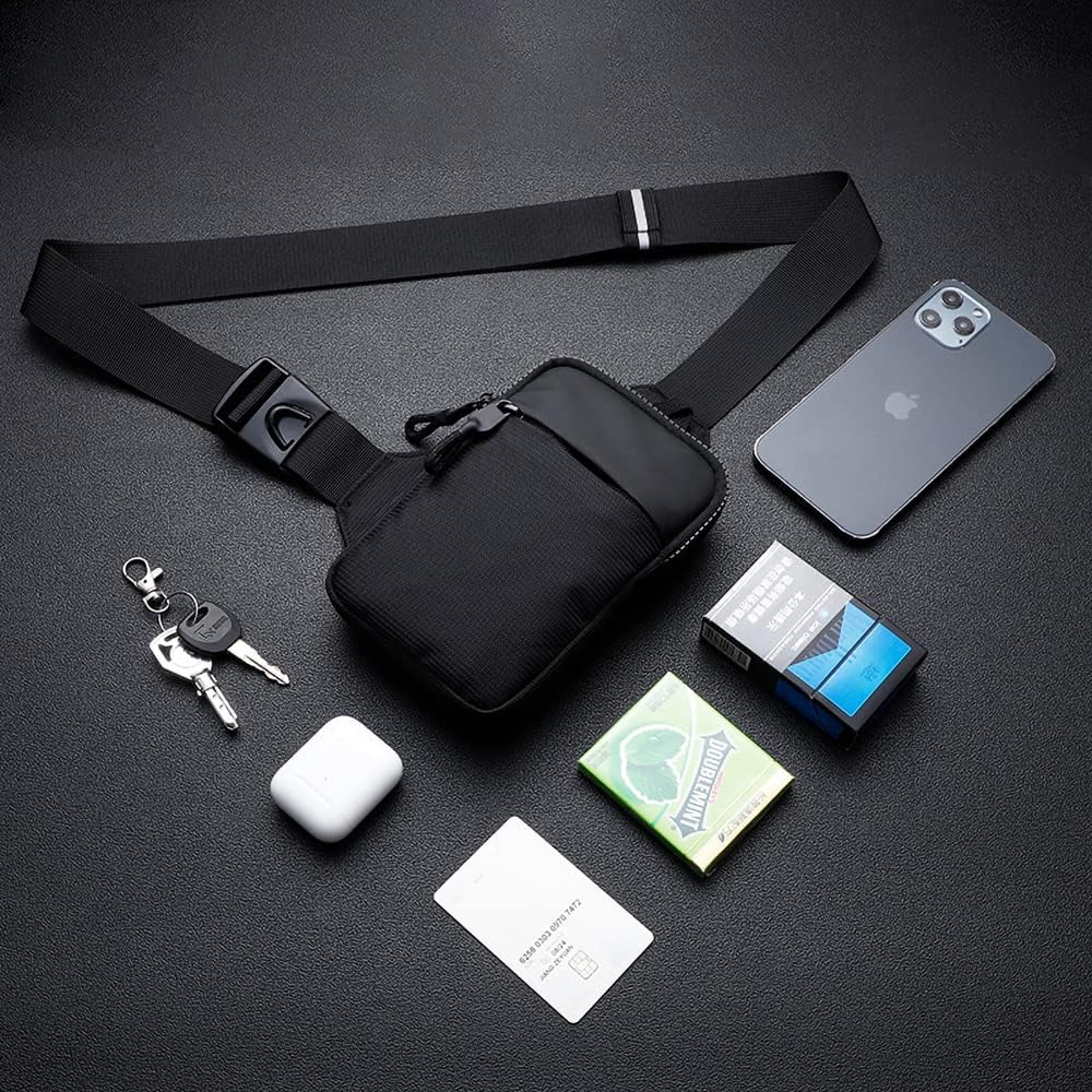 Simptech Mini Crossbody Sling Bag Chest Bag Dual Pocket Water Resistant Fanny Pack Running Phone Holder for Men Women Workout Travelling - Image 3