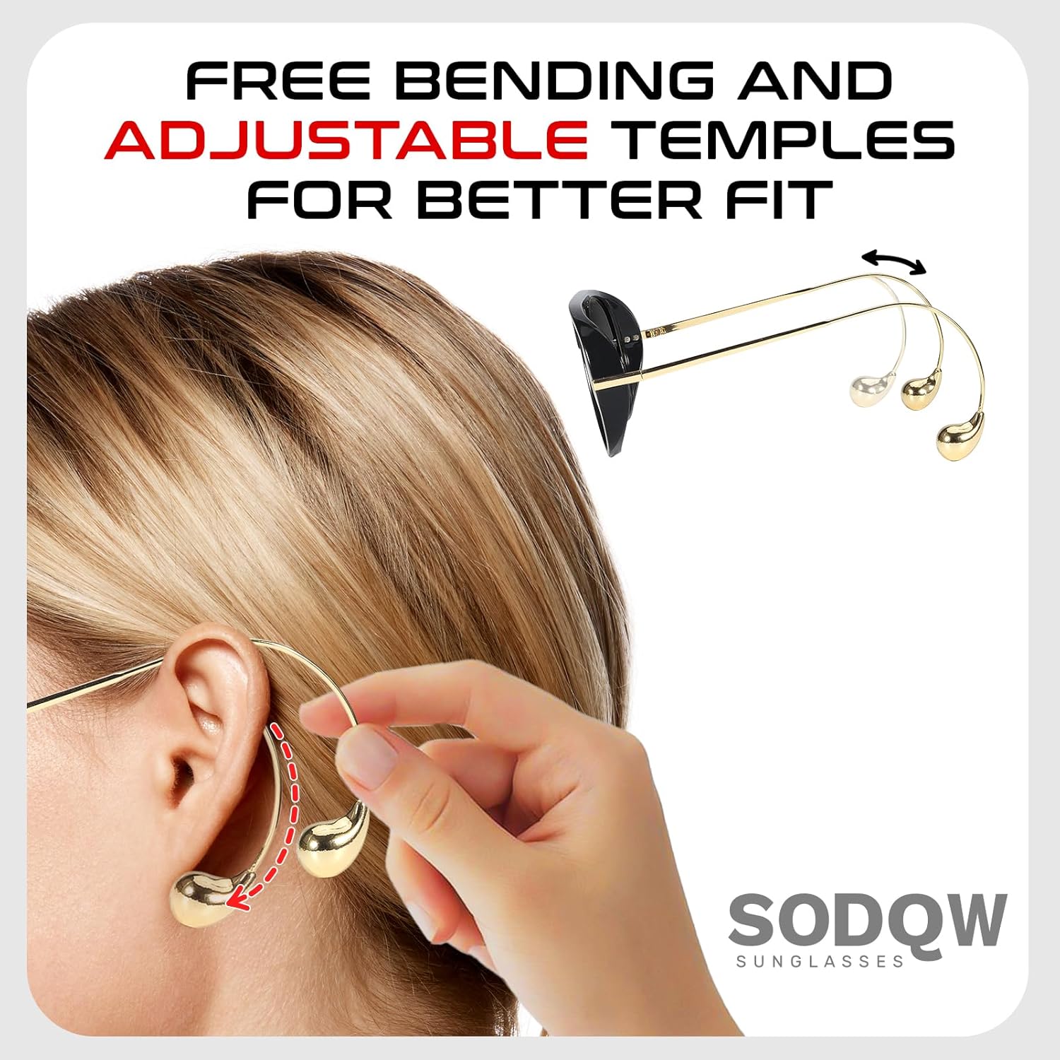 SODQW Oversized Aviator Sunglasses for Women With Earring Trendy Large Big XL Size 2025 Designer Ladies Shades - Image 4