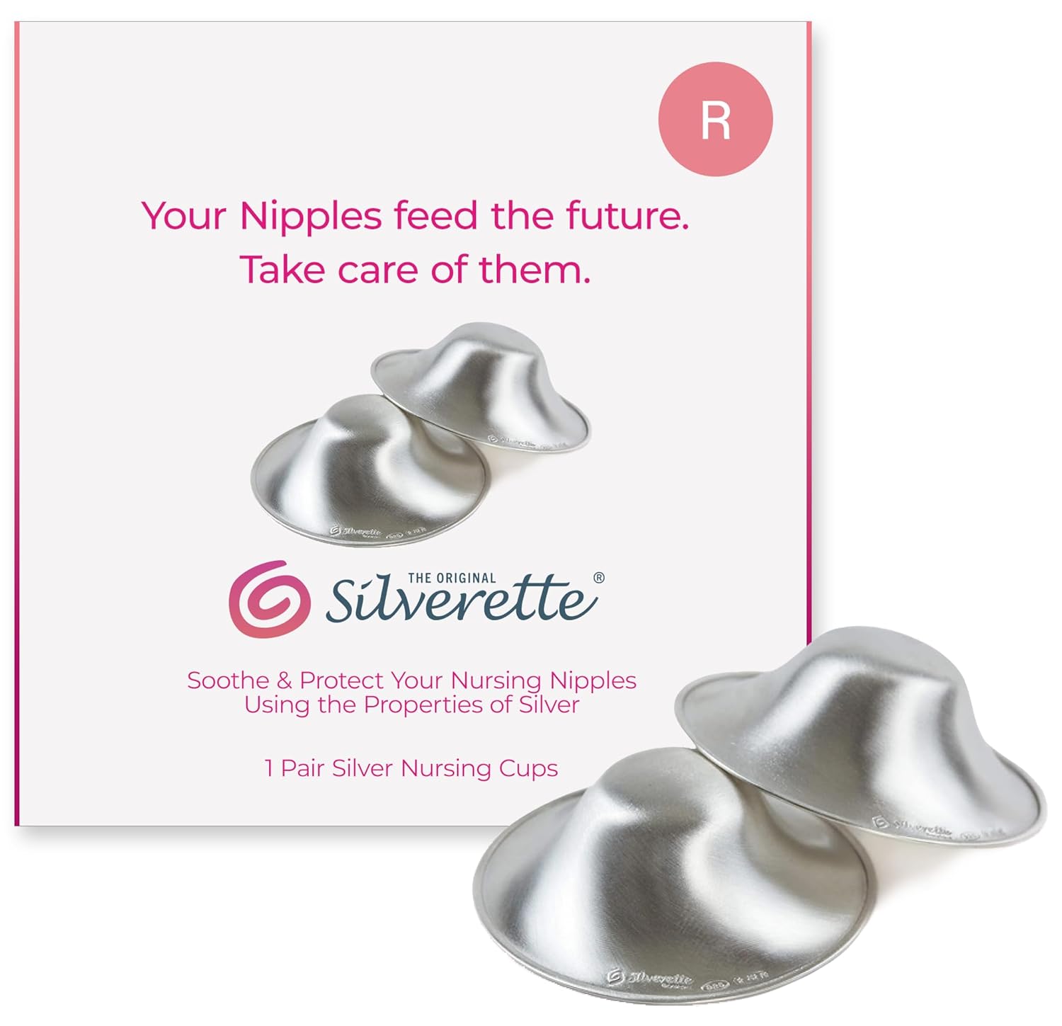 SILVERETTE® The Original Silver Nursing Cups, Nipple Covers for Breastfeeding Essentials, Pure 925 Silver Nipple Shields for Breastfeeding Newborn, Lightweight Nursing Cups, Regular Size - Image 2