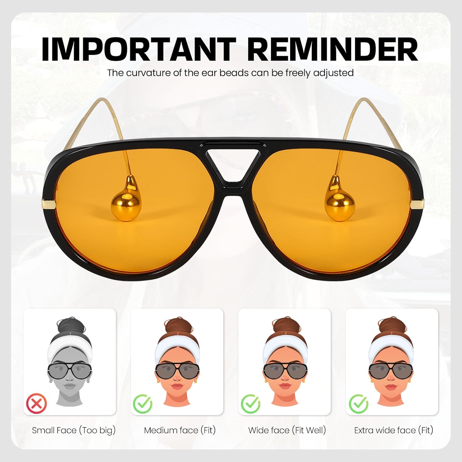 SODQW Oversized Aviator Sunglasses for Women With Earring Trendy Large Big XL Size 2025 Designer Ladies Shades - Image 5