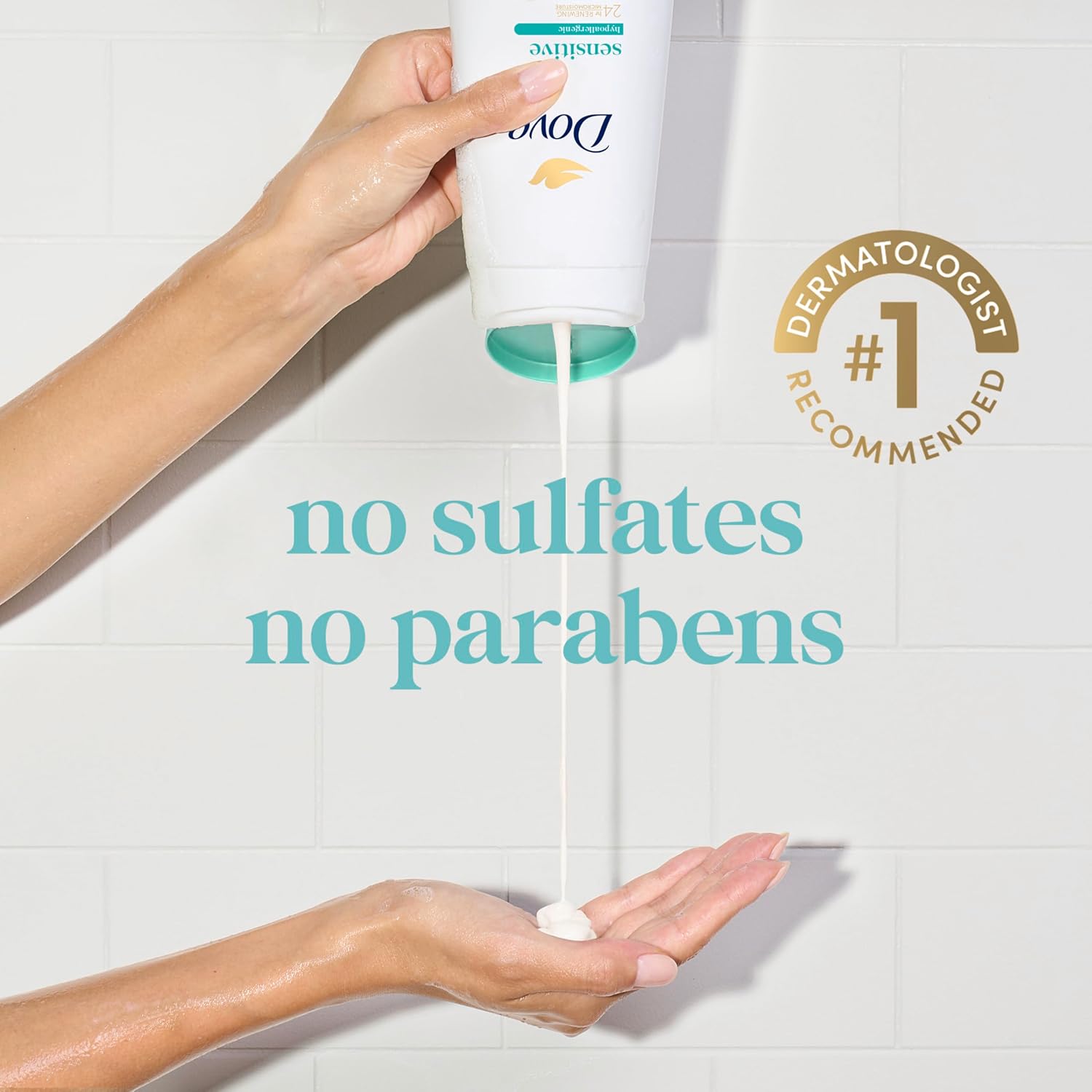 Dove Body Wash with Pump Sensitive Skin For 24hr Lotion-Soft Skin Moisturizing Skin Cleanser Gentle Hypoallergenic Formula with No Sulfates No Parabens 30.6 oz - Image 10