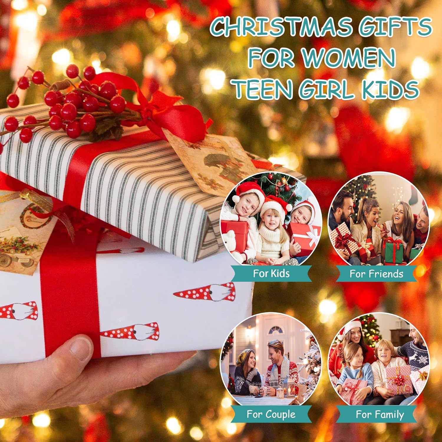 Turandoss Christmas Gifts for Grandkids - Dainty 18K Gold Plated Tiny Heart Initial A-Z Letter Pendant Necklace Stocking Stuffers for Teen Girls Jewelry - Image 5