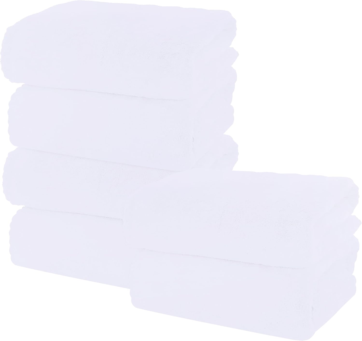 MOONQUEEN 6 Pack Premium Bath Towel Set - Quick Drying - Microfiber Coral Velvet Highly Absorbent Towels - Multipurpose Use as Bath Fitness, Bathroom, Shower, Sports, Yoga Towel (White) - Image 2